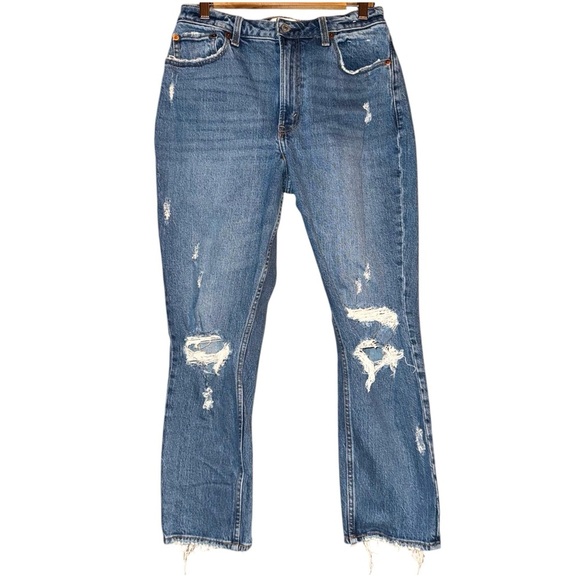 ABERCROMBIE & FITCH Curve Love The Mom High Rise Jean Distressed Size 28/6R - Picture 3 of 14